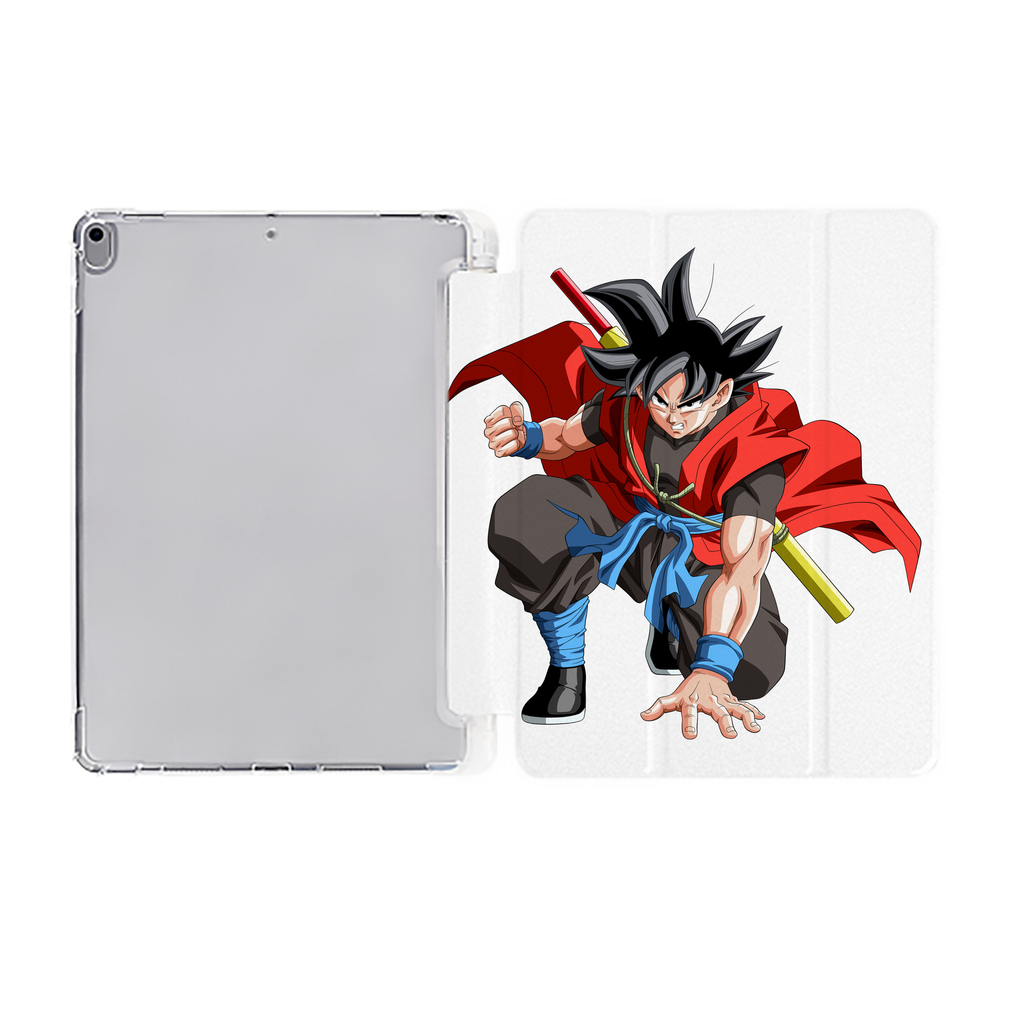 （画像用） ドラゴンボール 孫悟空（そん ごくう）Son Goku カカロット DRAGON BALL Kakarotto IPad ケース ペン収納付き 三つ折りスタンド PUレザー×シリコン 対応機種9.5/10.5/10.9インチ